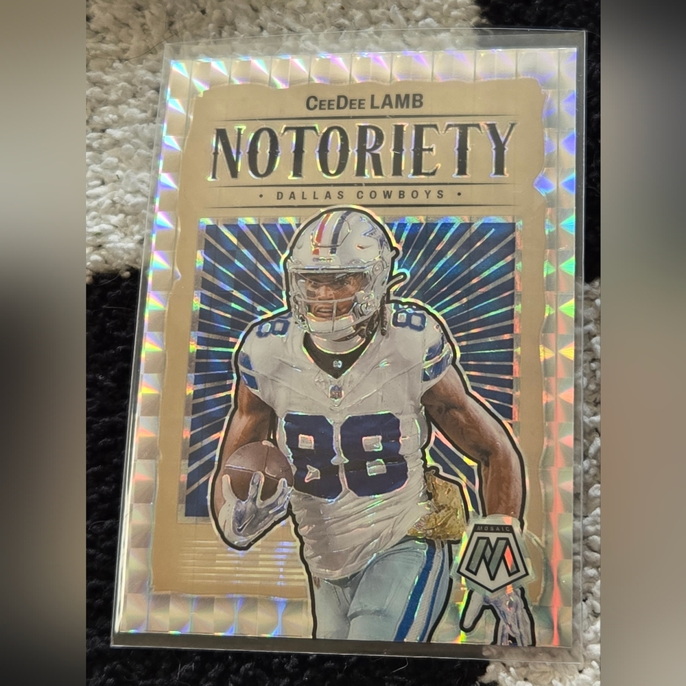 2024 Panini Mosaic CEEDEE LAMB #3 Notoriety Silver Mosaic Dallas Cowboys